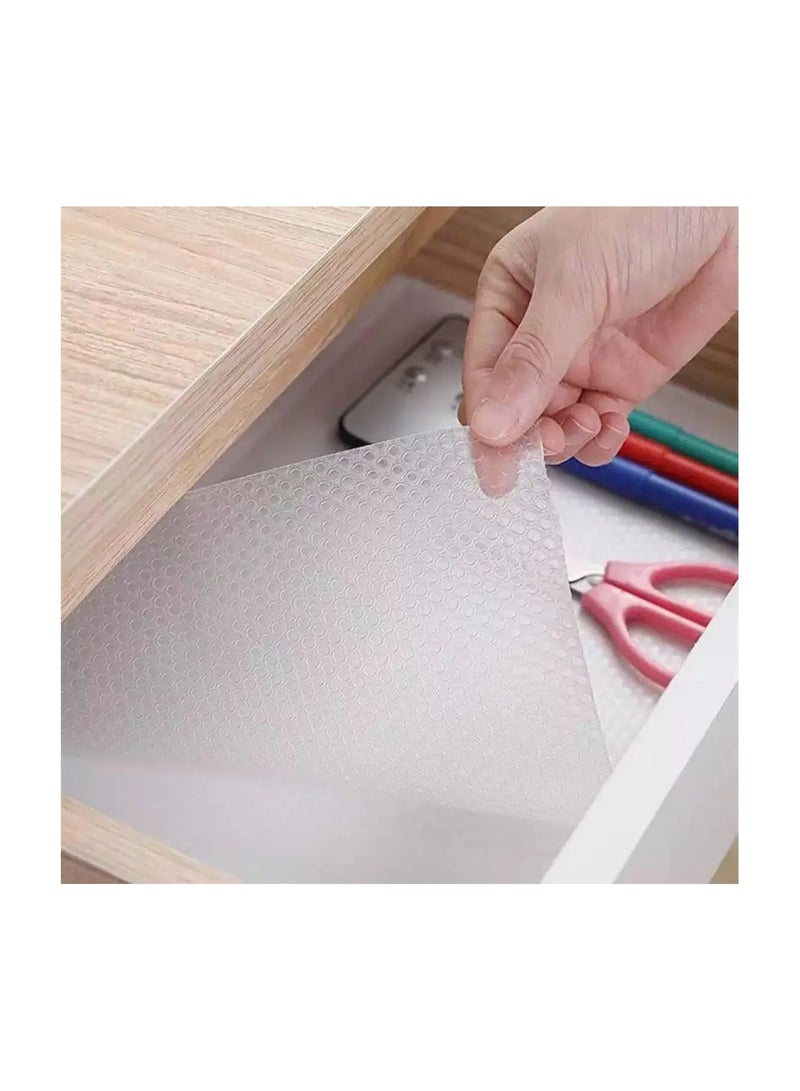 مفرش للدرج والرفوف، شفافة غير لاصقة، مقاومة للماء، غير قابلة للانزلاق (45 × 1000 سم) - Image 2