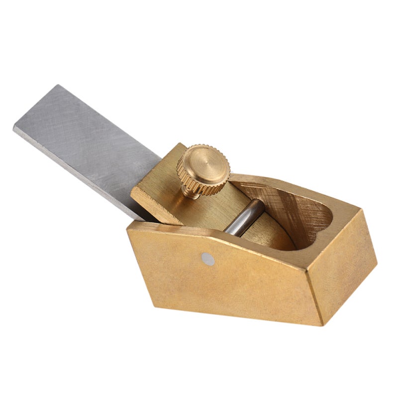 Mini Brass Plane Tool: Flat Bottom, Exquisite Brass Body, High Quality Sharpened Steel Blade - Precision Cutter for Wooden Instrument Making, Detailed Woodworking - Image 1