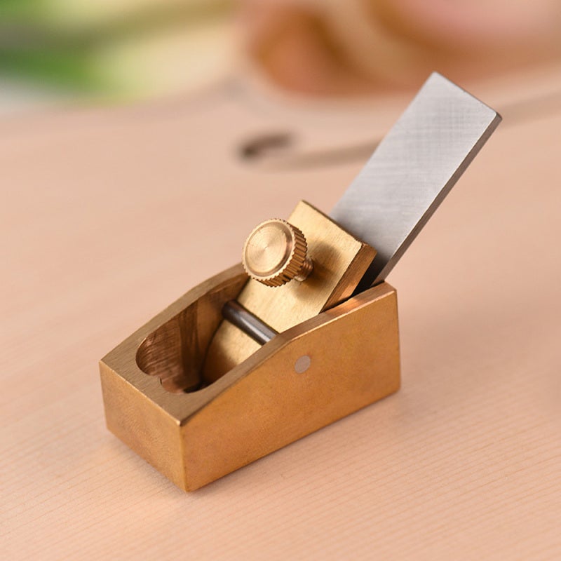 Mini Brass Plane Tool: Flat Bottom, Exquisite Brass Body, High Quality Sharpened Steel Blade - Precision Cutter for Wooden Instrument Making, Detailed Woodworking - Image 3