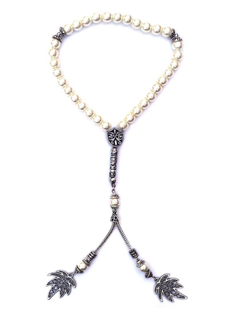 Alwan 33 Count Muslim Prayer Beads - White - Image 1