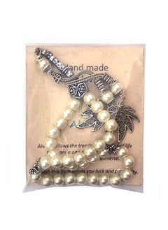 Alwan 33 Count Muslim Prayer Beads - White  - Image 3