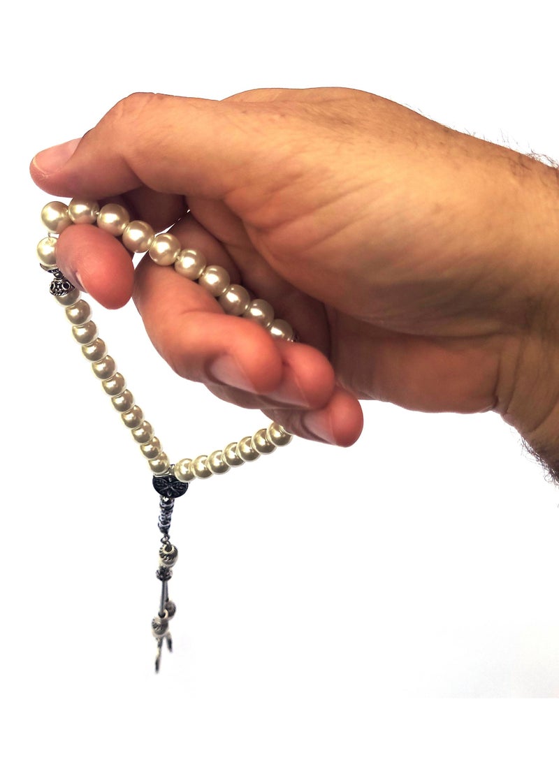 Alwan 33 Count Muslim Prayer Beads - White - Image 2