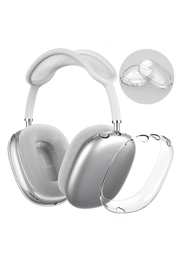 1pair For AirPods Max Headphones Clear Soft TPU Ear Cups Cover Case Transparent Protector for Apple AirPods Max Protective Sleeve - Image 1
