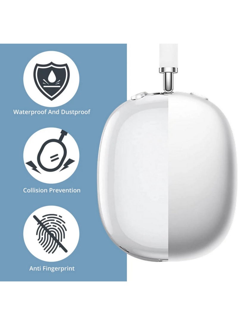 1pair For AirPods Max Headphones Clear Soft TPU Ear Cups Cover Case Transparent Protector for Apple AirPods Max Protective Sleeve - Image 4