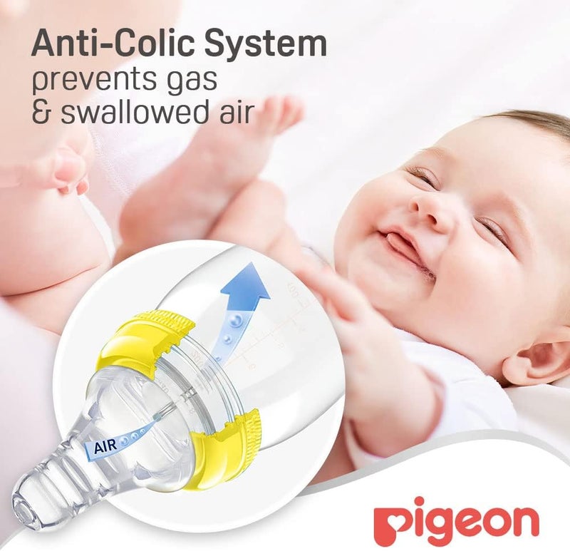 Pigeon Slim Neck Glass Bottle, White Cap, Ultra-Soft Silicone, Anti-Colic, BPA & BPS Free, 200Ml, Multicolor - Image 4