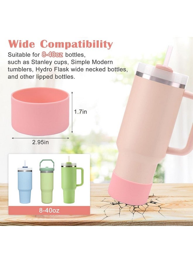 House of Quirk 7 Accessories Set Handle Strap, Silicone Cup Boot, Silicone Straw Cover, Charms for Cup 40oz & 30oz Tumbler (Pink, Tumbler Not Included) - Image 3