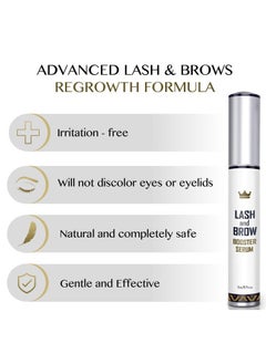 Northern Crown Cosmetics Natural Lash Growth Serum - Eyebrow Growth Enhancer - Eyelash Booster to Grow Longer Eyelashes - Lash Boost & Brow Enhancing Serum  - Image 2