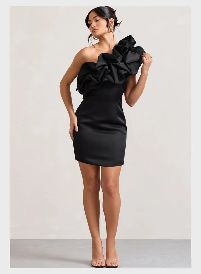 Club L London One Shoulder Ruffled Dress