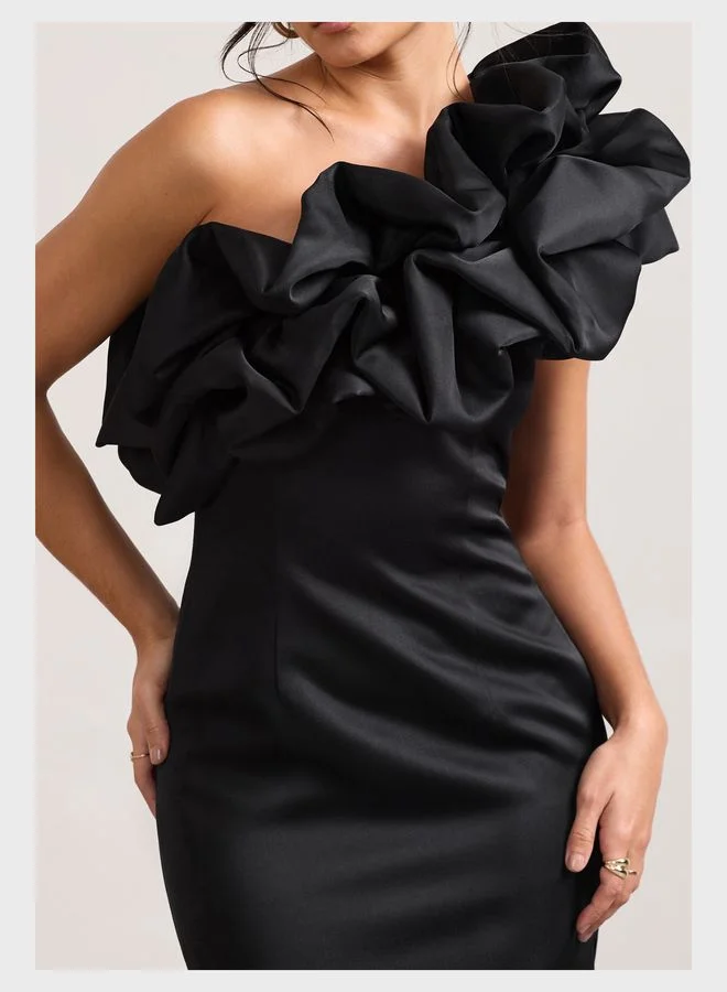 Club L London One Shoulder Ruffled Dress