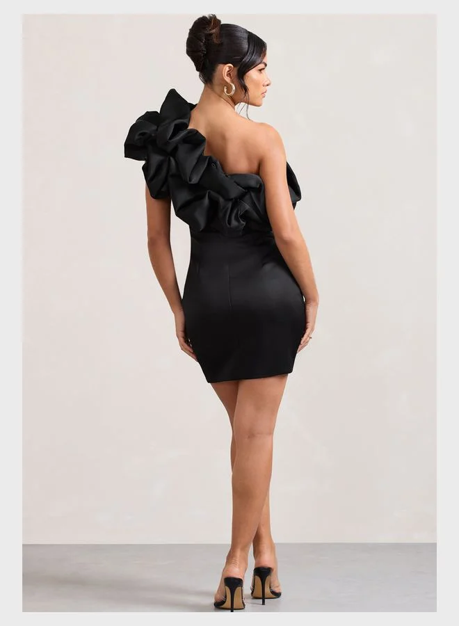 Club L London One Shoulder Ruffled Dress