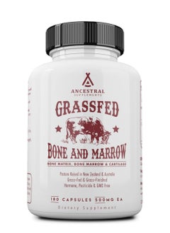 Ancestral Supplements Ancestral Grass Fed Beef Bone and Marrow 3000mg 180 Capsules 