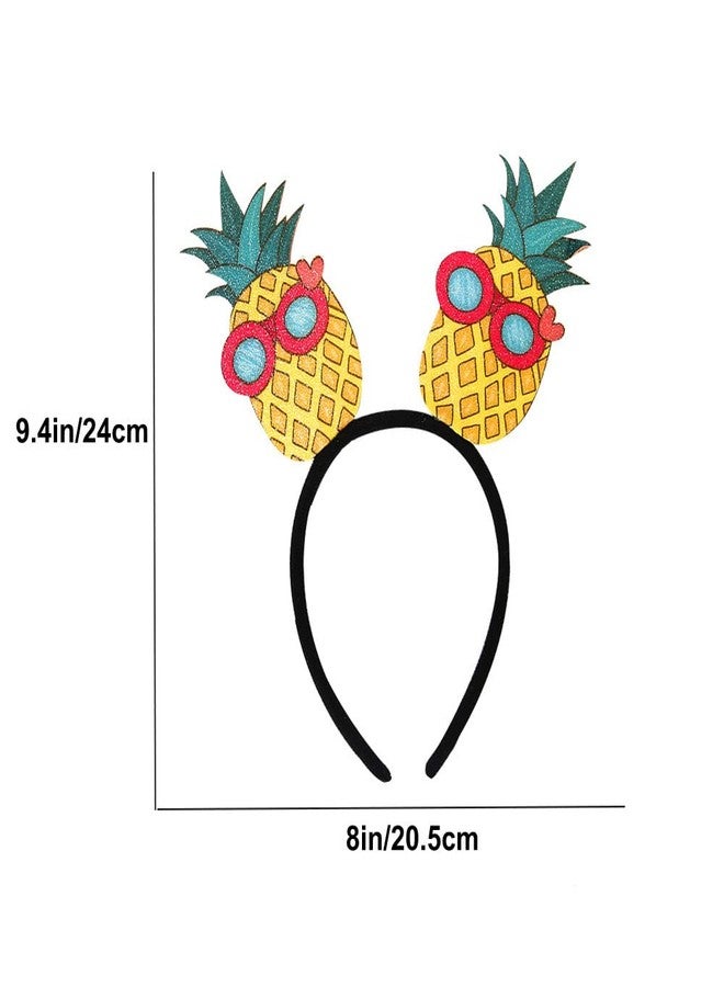 HIPIHOM 6Pcs Hawaiian Party Headbands Tropical Head Boppers Flamingo Palm Tree Pineapple Luau Party Headbands Decorations - Image 3