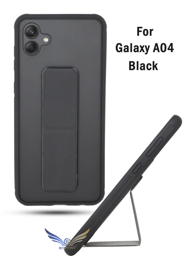 BORTONY Samsung Galaxy A04 Case Phone Stand Magnetic Car Mount Folding Kickstand and Finger Grip Protective Cover for Samsung A04 - Image 1