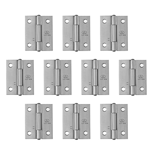 Adiyer 10-Pack 304 Stainless Steel 1.5-inch Folding Butt Hinges Furniture Chest Door Hinges Small Hinges for Wooden Boxes Lid Jewelry Box Crafts(38mm x 30.5mm x 1mm) - Image 1