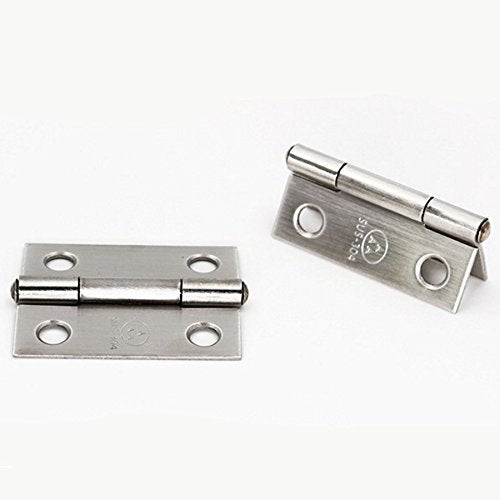 Adiyer 10-Pack 304 Stainless Steel 1.5-inch Folding Butt Hinges Furniture Chest Door Hinges Small Hinges for Wooden Boxes Lid Jewelry Box Crafts(38mm x 30.5mm x 1mm) - Image 3