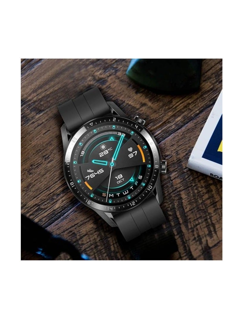 Silicon Strap 20 mm Compatible with All Smart Watches and Watches (Black) - Image 2