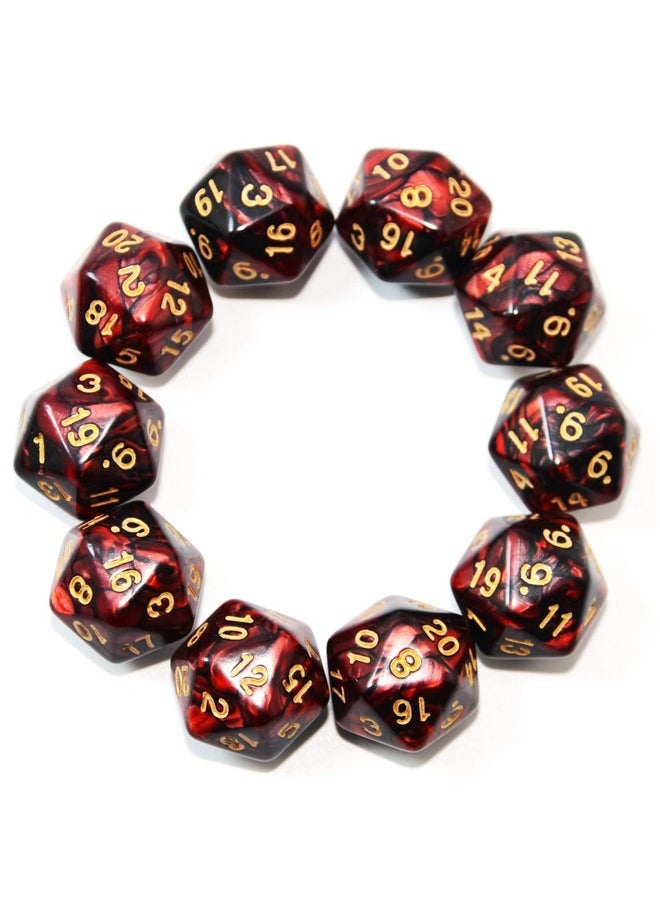 Smartdealspro - 10-Pack 20 Sided Dice D20 Polyhedral Dice For Dnd Rpg Mtg Table Game (Color 13) - Image 1