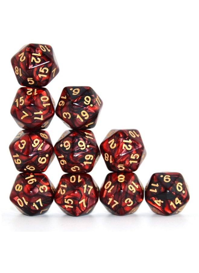 Smartdealspro - 10-Pack 20 Sided Dice D20 Polyhedral Dice For Dnd Rpg Mtg Table Game (Color 13) - Image 1