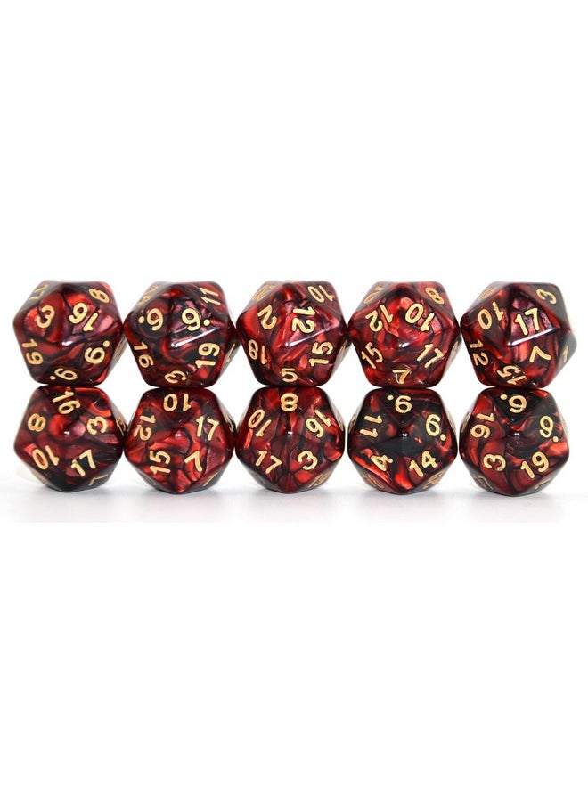 Smartdealspro - 10-Pack 20 Sided Dice D20 Polyhedral Dice For Dnd Rpg Mtg Table Game (Color 13) - Image 1