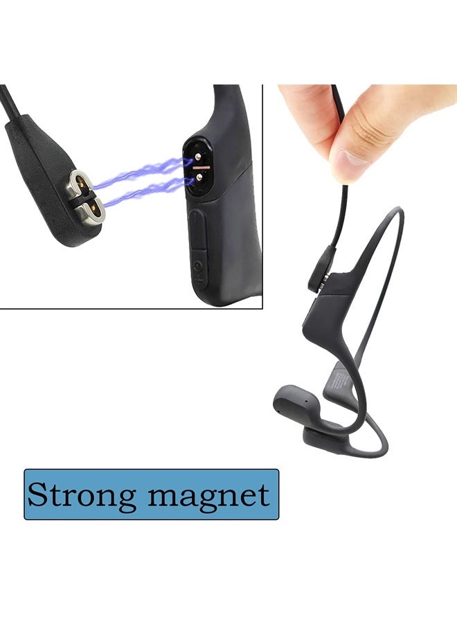 RUKUHOT - 2 Pcs Replacement Charging Cable Flexible USB Cable with Magnetic Charger Connector Compatible with AfterShokz Aeropex/OpenComm & Shokz OpenRun/OpenRun Pro Headphones - Image 1