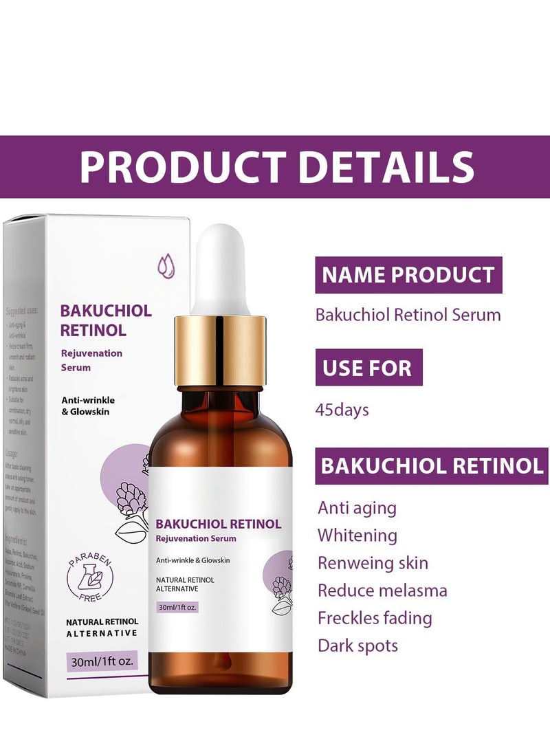 Generic Bakuchiol Retinol Rejuvenation Serum, 2024 Best Retinol Serum for Wrinkles Bakuchiol Retinol Face Serum Korean, Retinol Serum for Wrinkles, Reduce Wrinkles (2pcs)  - Image 4