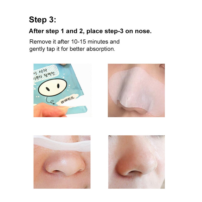 Nose Blackhead Remover Deep Cleansing Nose Pore Strips Cleaner 3-Step Kit - Image 2