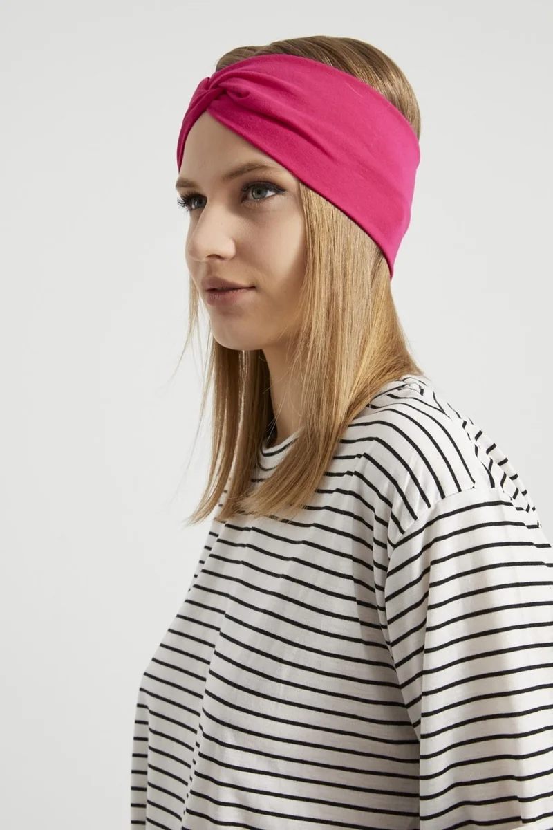 بوتيكجيز Eye-catching Fuchsia, Boutique Design Women's Bandana Hair Band, Extra Soft, Flexible, Natural, Combed Cotton