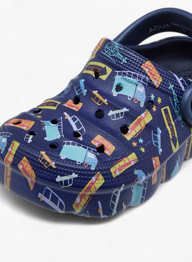Aqua Boys Printed Clogs with Backstrap  - Image 5
