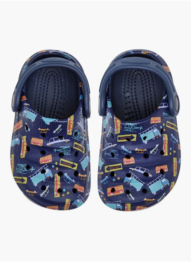 Aqua Boys Printed Clogs with Backstrap
