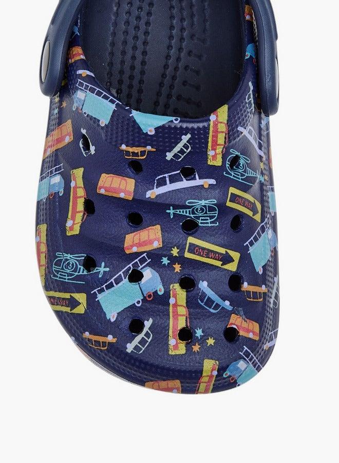 Aqua Boys Printed Clogs with Backstrap - Image 4