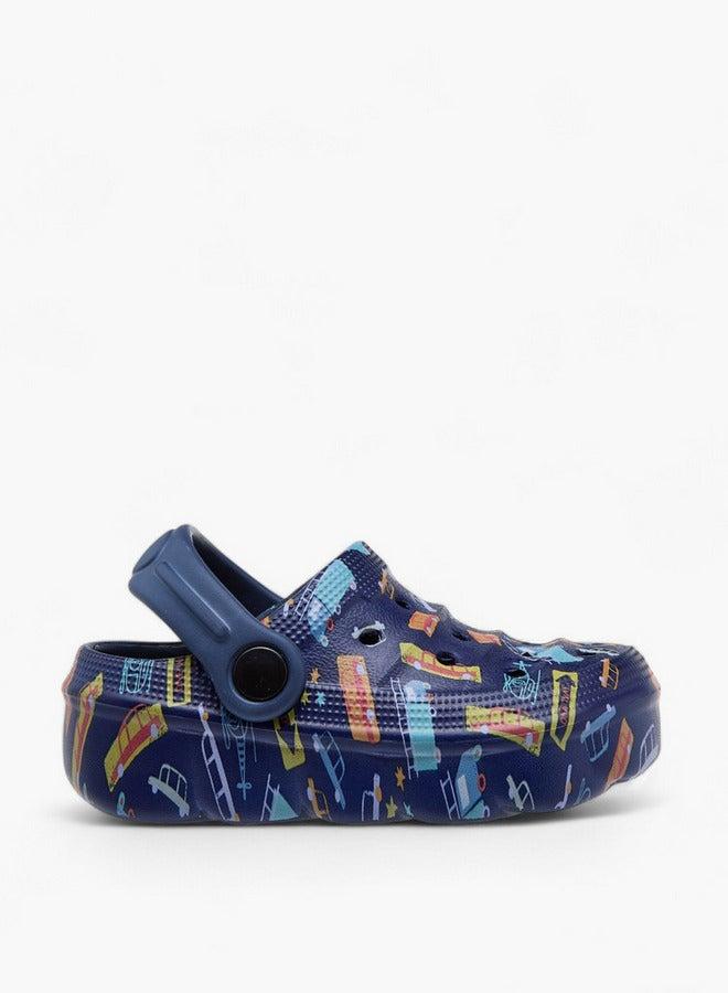 Aqua Boys Printed Clogs with Backstrap - Image 2