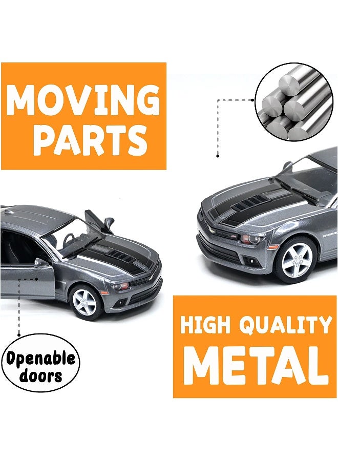 Kinsmart سيارة شيفروليه كامارو مصنوعة من سبائك المعادن بحجم 1:38 مع أبواب قابلة للفتح وآلية سحب للخلف - Image 4