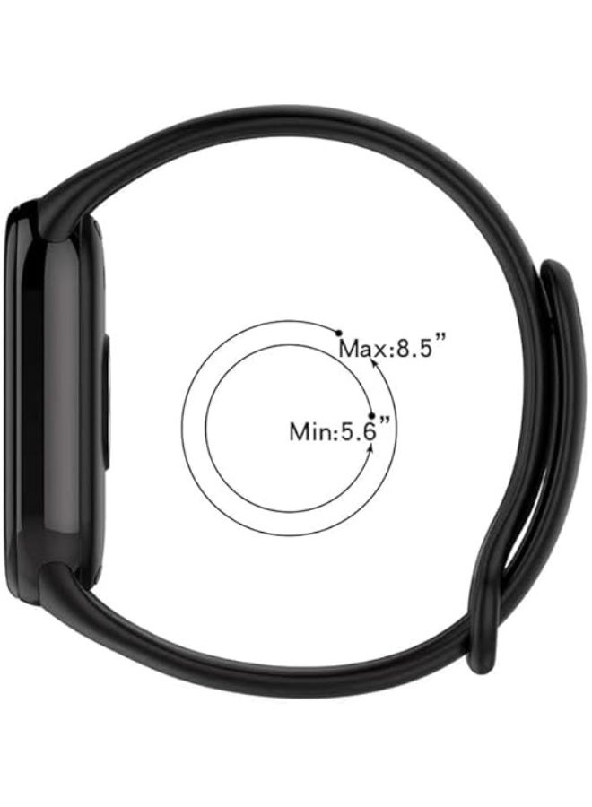 Band Compatible with Xiaomi Mi band 9/ Xiaomi Mi band 8 Replacement Strap, Silicone Skin-Friendly Wrist Strap Sports Wristbands for Women Men Xiaomi Band 8/9(Dark Grey) - Image 2