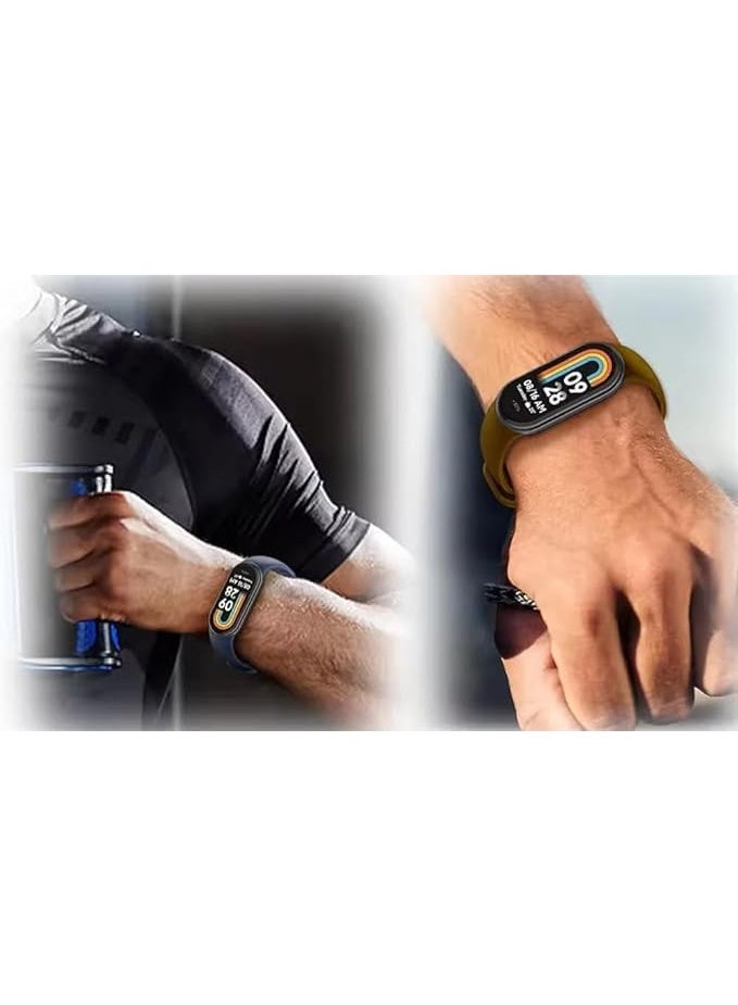 Band Compatible with Xiaomi Mi band 9/ Xiaomi Mi band 8 Replacement Strap, Silicone Skin-Friendly Wrist Strap Sports Wristbands for Women Men Xiaomi Band 8/9(Dark Grey) - Image 4