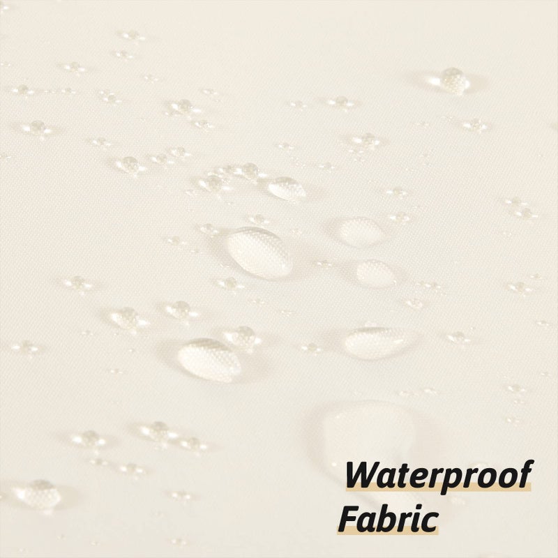 Furlinic No Hook Shower Curtain Fabric,White Waterproof Shower Curtain or Liner Hotel Spa Luxury,Washable Cloth Decoratvie Bathroom Curtains with 10 Plastic Split Grommets,72'' W x 72'' L - Image 3