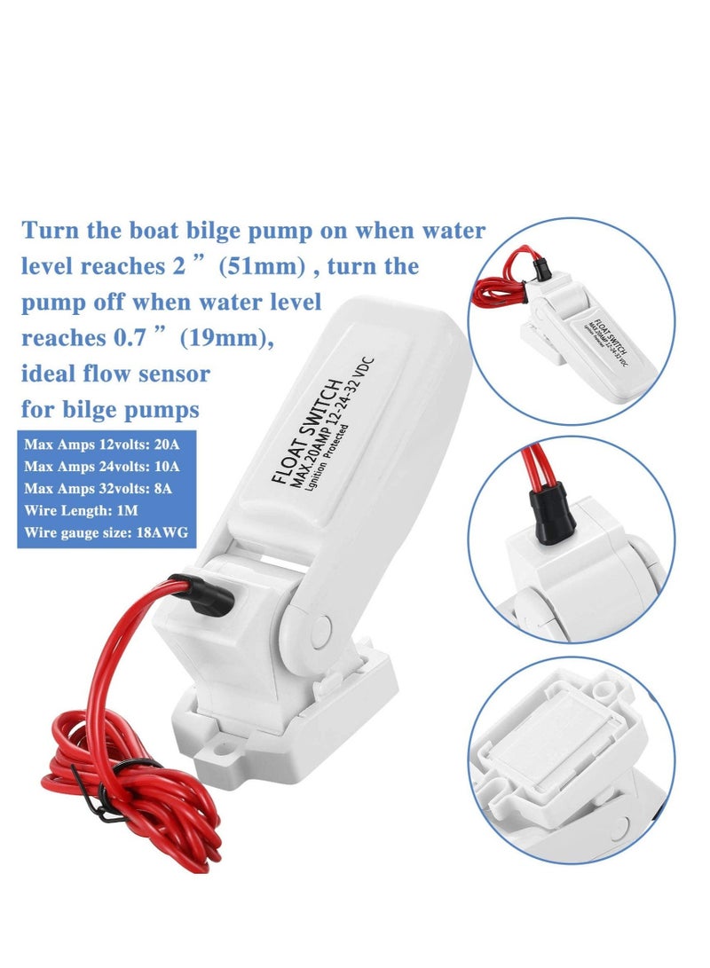 Boat Bilge Water Pump 12v 1100gph Automatic Marine Electric Bilge Pump for Ponds Pools Spas Silent Boat Caravan RV Submersible 2 Pieces - Image 4