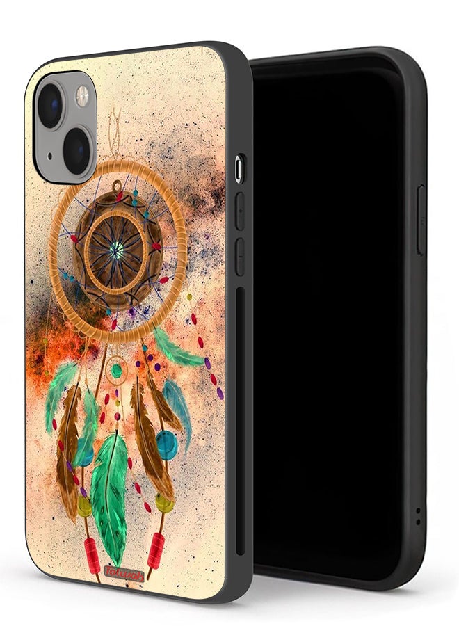 Tolwak Apple iPhone 13 Protective Case Mandala Hanging Feathers - Image 1