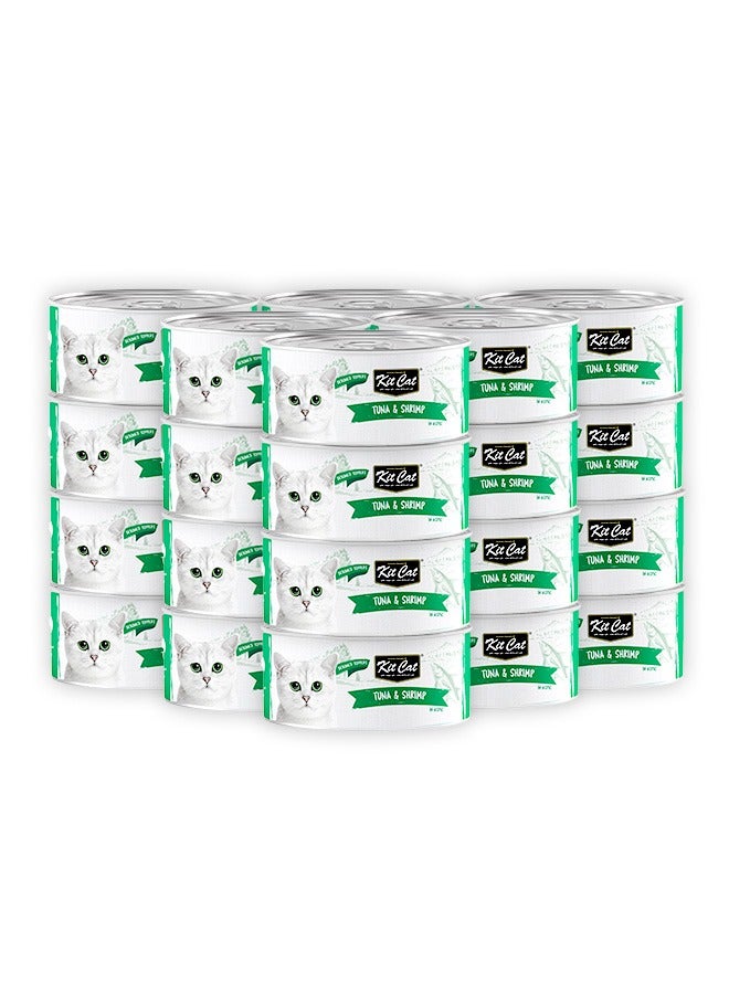 كيت كات طعام القطط الرطب بنكهة التونة والروبيان - 80 غرام (عبوة من 24 قطعة) - Image 1