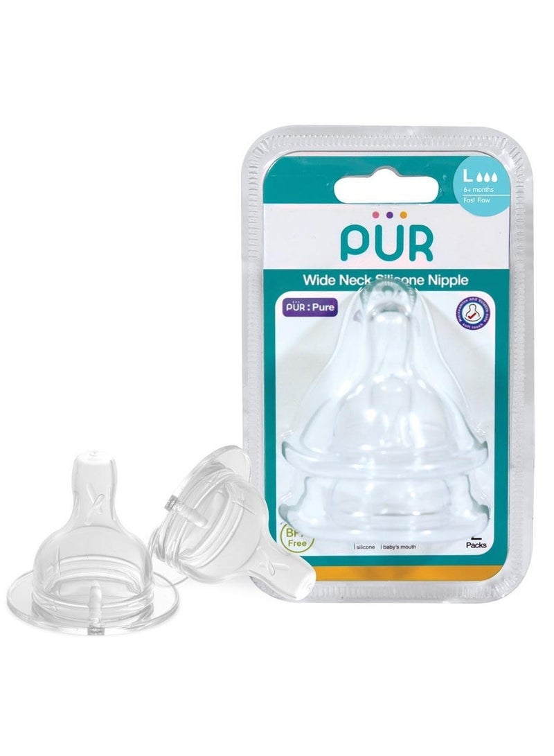 Pur Wide Neck Silicone Nipple Size L 2 Pcs - Image 3