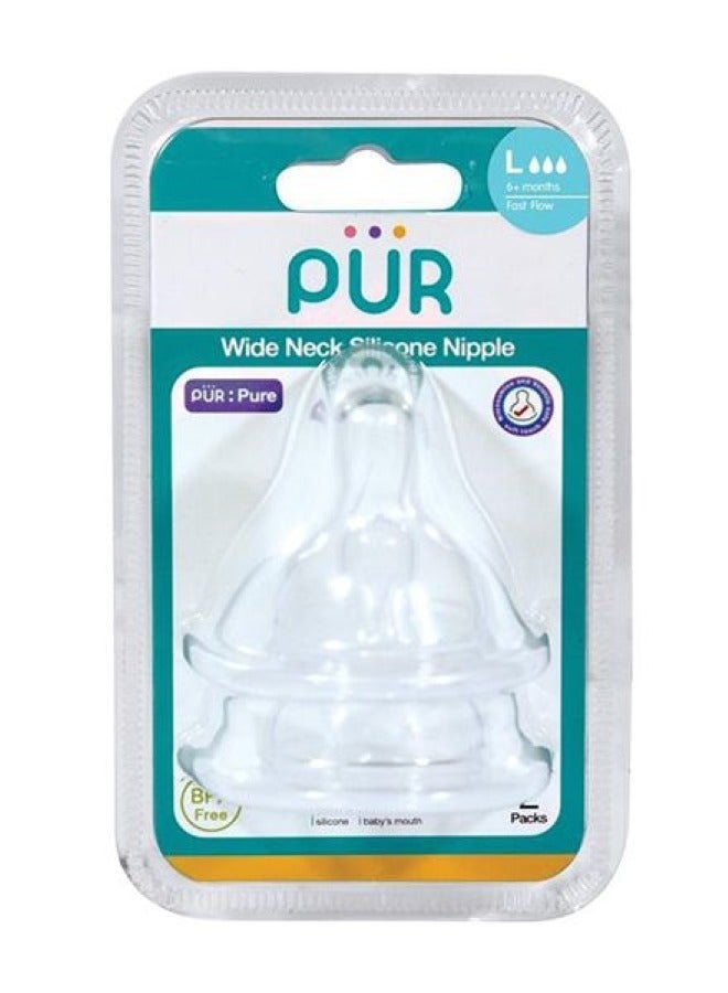 Pur Wide Neck Silicone Nipple Size L 2 Pcs - Image 4
