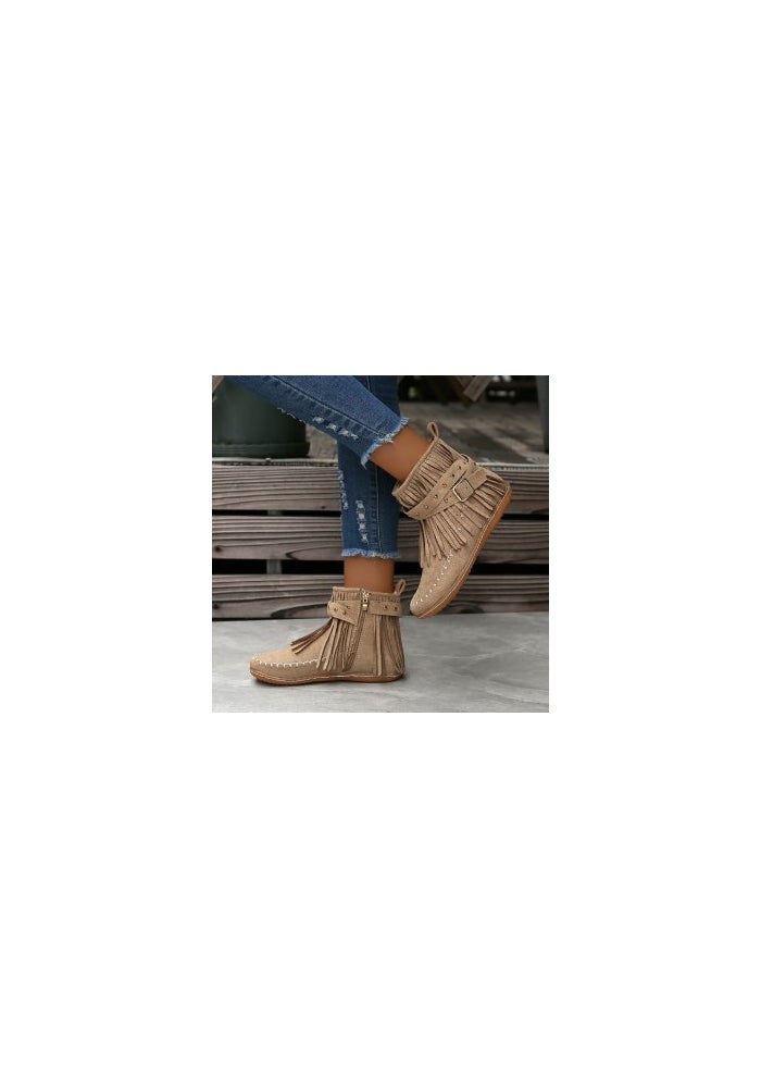 Foreign Trade Spring and Summer Comfortable Large Size Flat Casual Shoes Slip-on Flat Student Comfortable All-match Short Boots Women's Shoes Rome