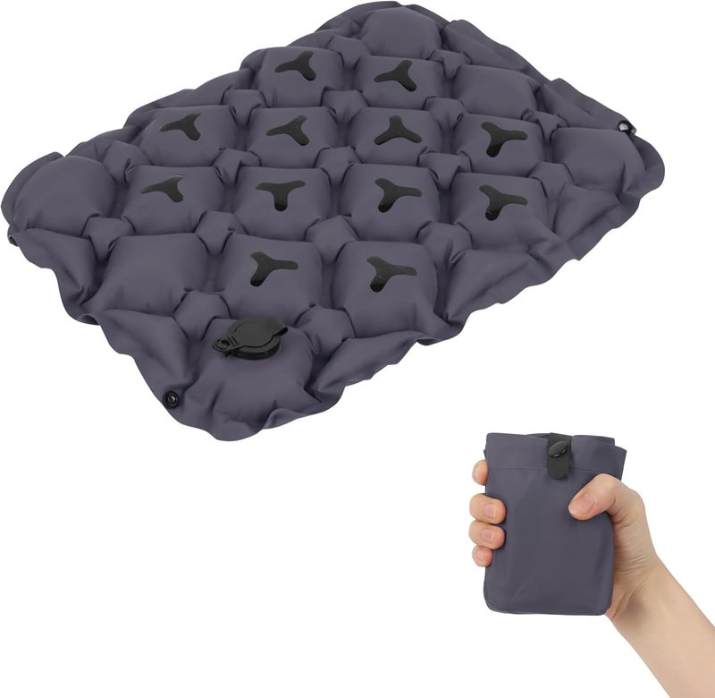 Trendy widespread design Inflatable Air Seat Cushion with Nanogrip Technology, Portable Travel Pressure Relief Pad for Office Chair, Camping, Long Flights, Anti-Slip Lightweight Design (Dark Grey) Budget friendly premium quality - Image 1
