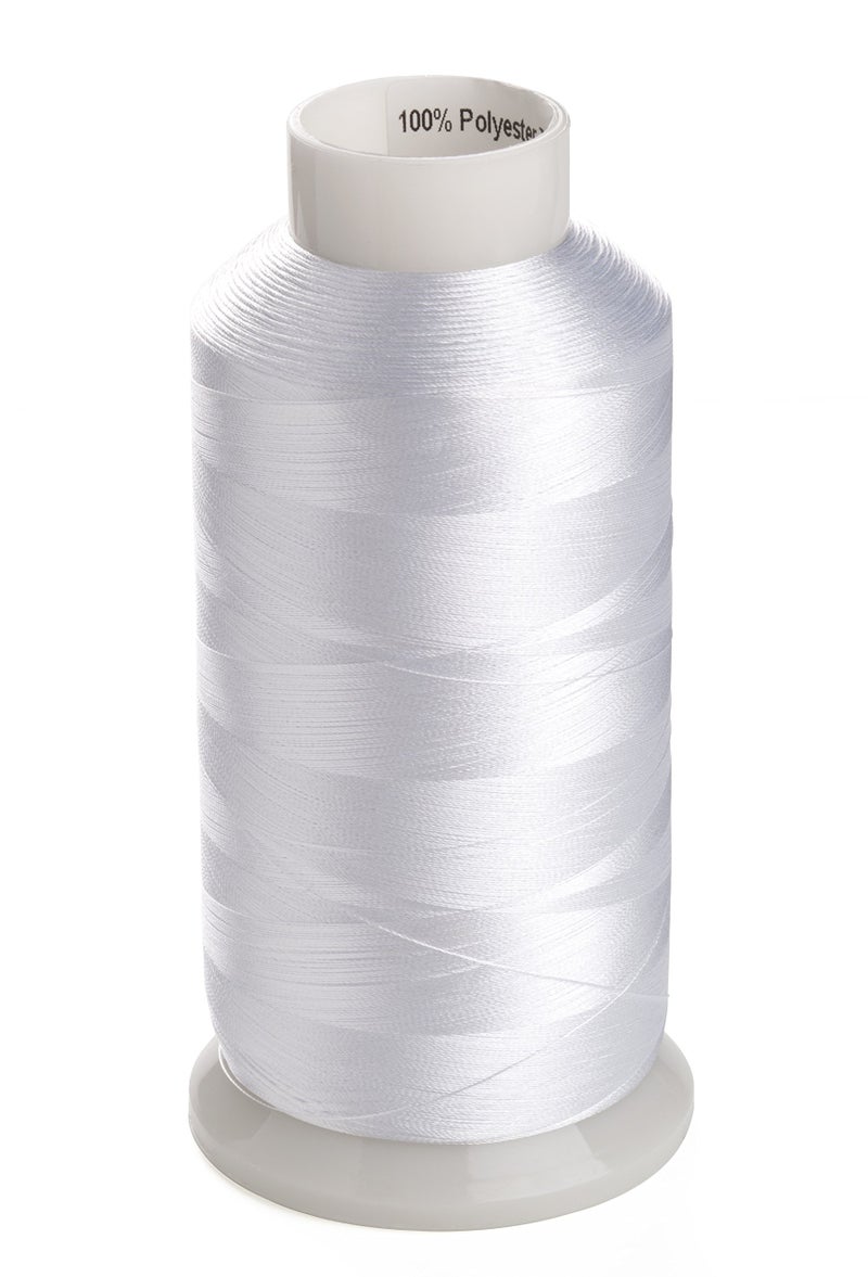 Simthreads 60WT 75D2 Polyester Embroidery Machine Thread White Color for Bobbins 5000Mspool