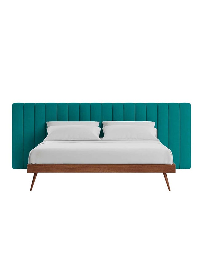 A to Z Furniture Megane Channel Tufted Bed 160x200cm Queen size Bed in Teal Color