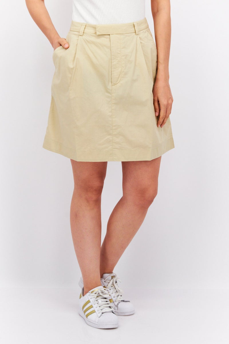 ESPRIT تنورة ميني جينز سادة للنساء، بيج - Image 1