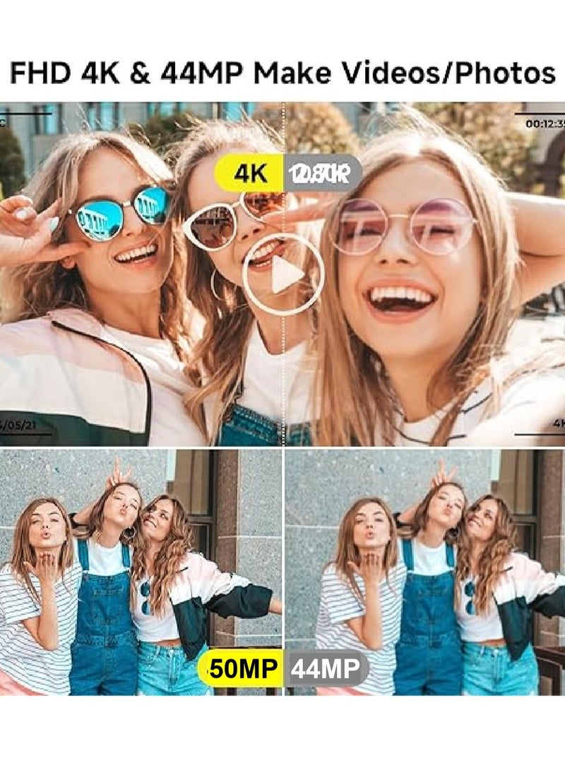 ZTEK 【64GB 4K Dual-Lens Camera Digital】 64GB SD Card Included,50MP Point and Shoot，Autofocus & Macro Shooting, Front and Rear Cameras,  with LED Fill Lights，Compact Point and Shoot Camera for Kids, Teens, Boys & Girls  - Image 3
