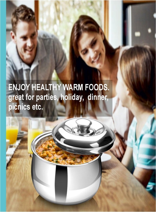 Signoraware SIGNORA WARE Large Insulated Casserole Dish with Lid 1500ml. Stainless steel Hot Pot Food Warmer/Cooler -Thermal Soup/Salad Serving Bowl Stainless Steel Hot Food Container-Best Gift Set for Moms - Image 5