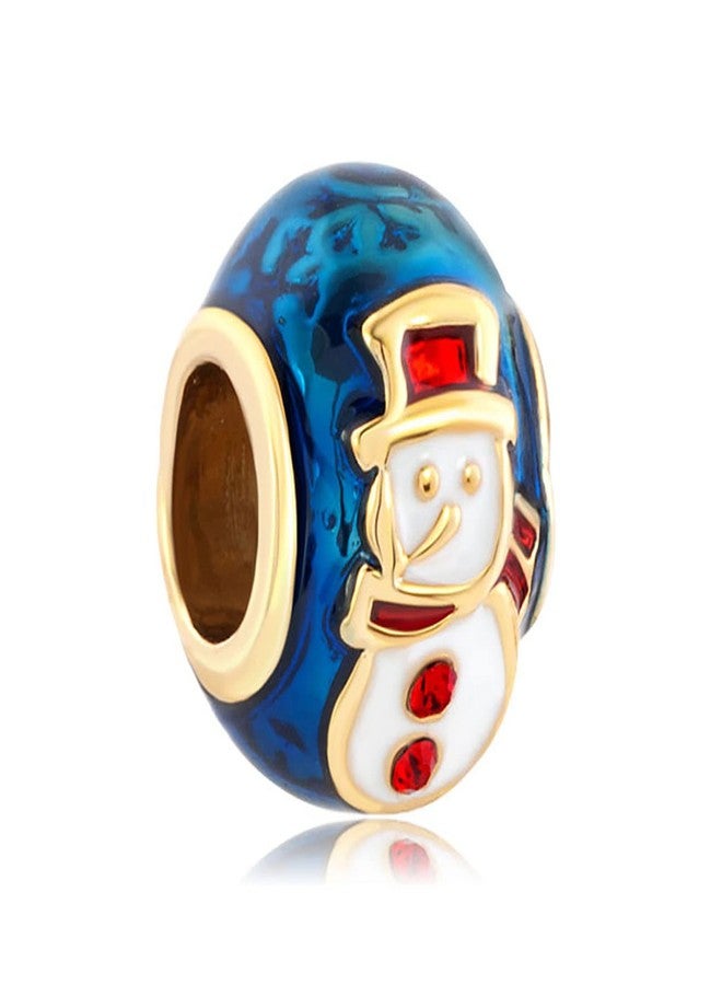 MiiFort Women Snowman Charm Compatible with Pandora Bracelets Snow Winter Blue Spacer Bead Sister Auntie Grandma Friends Family Christmas Anniversary Birthday - Image 1