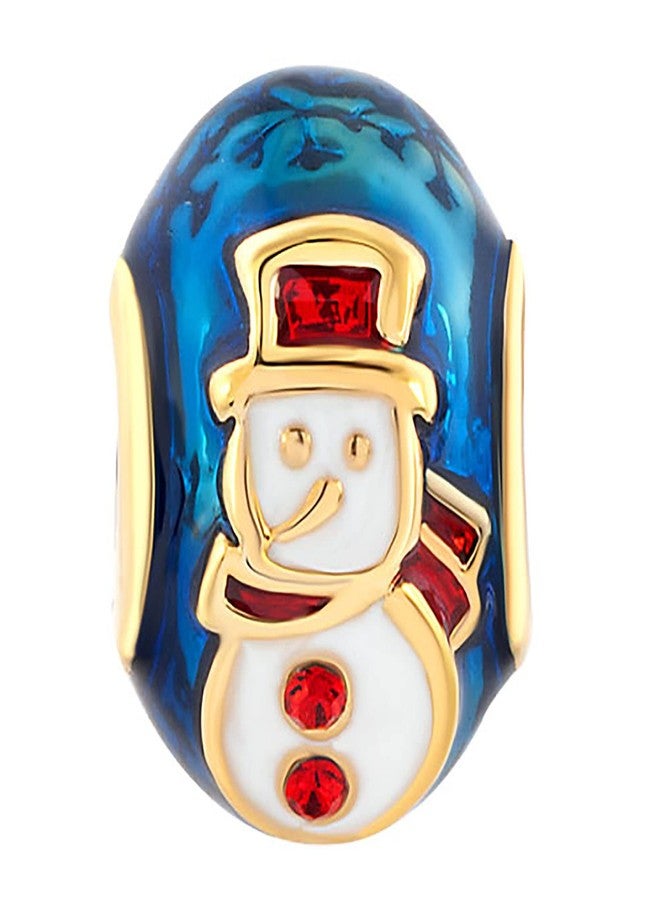 MiiFort Women Snowman Charm Compatible with Pandora Bracelets Snow Winter Blue Spacer Bead Sister Auntie Grandma Friends Family Christmas Anniversary Birthday - Image 2