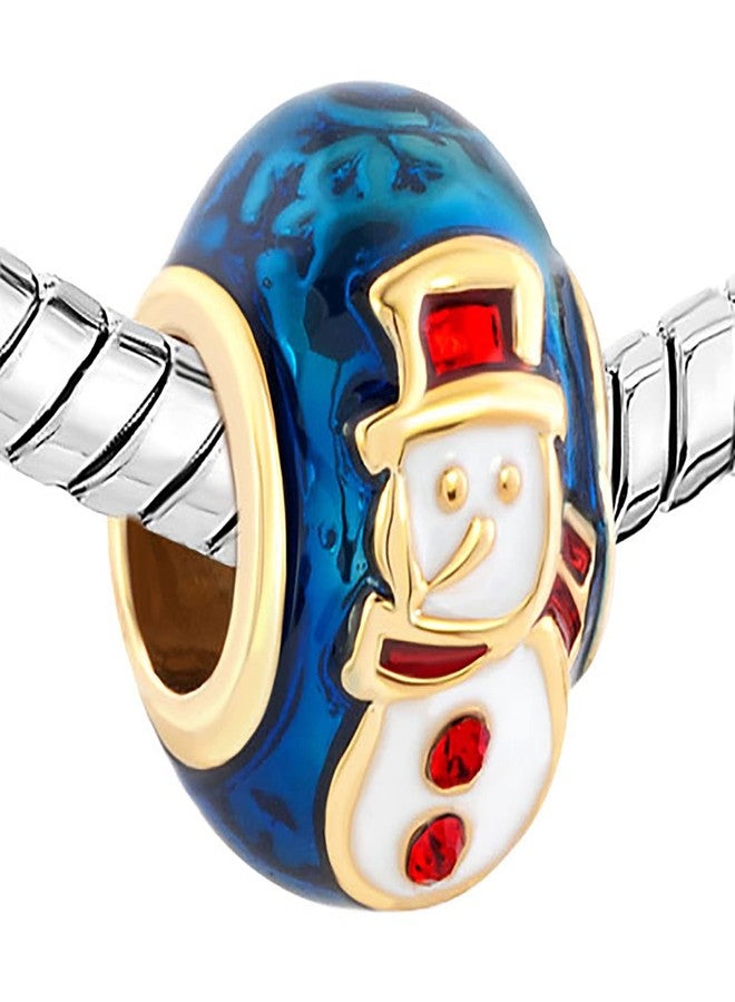 MiiFort Women Snowman Charm Compatible with Pandora Bracelets Snow Winter Blue Spacer Bead Sister Auntie Grandma Friends Family Christmas Anniversary Birthday - Image 3
